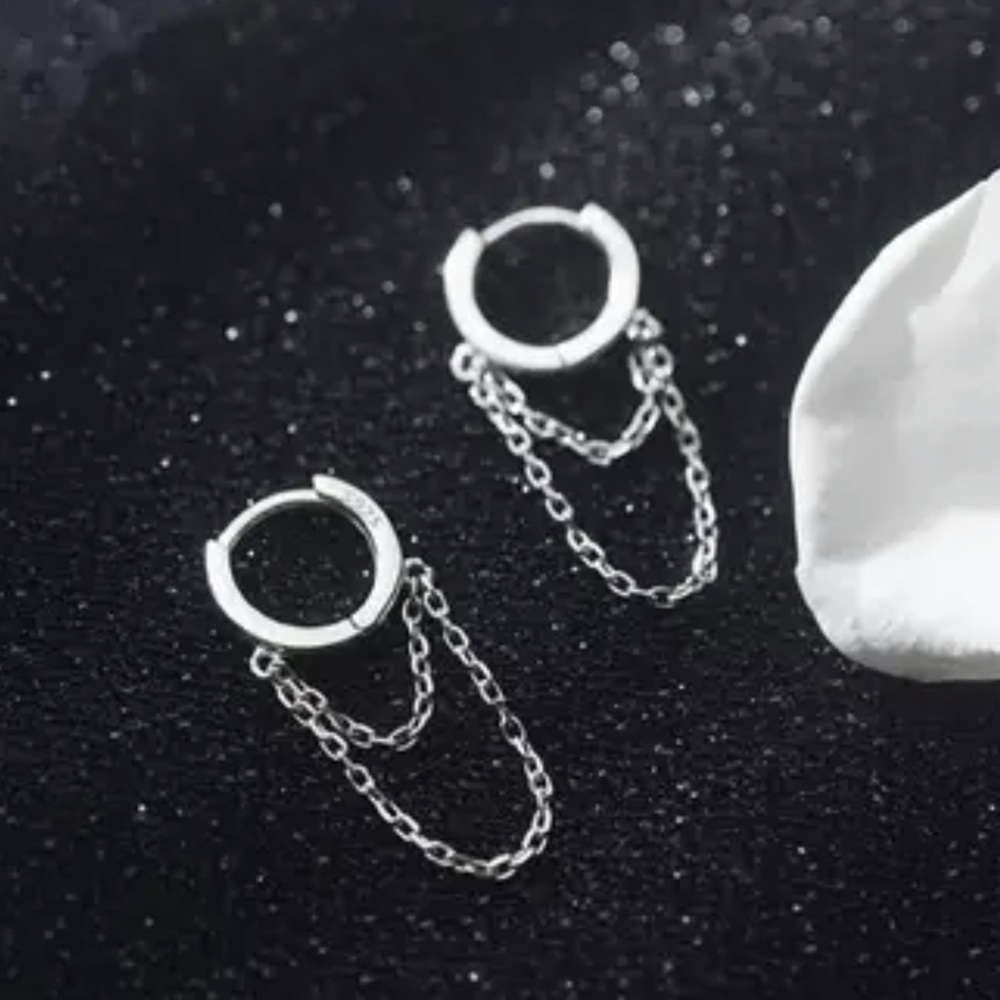 Chain Tassel Hoops